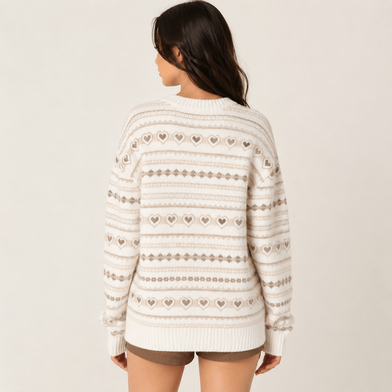 Relaxed Womens Casual Jacquard Pullover - Edin London