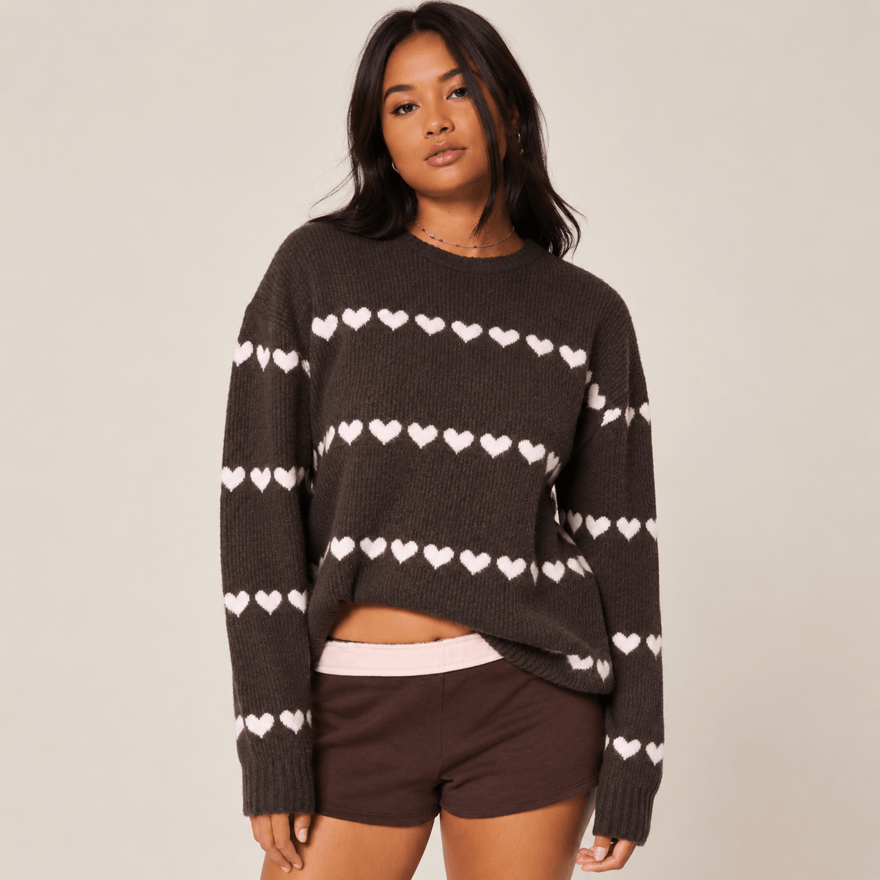 Relaxed Womens Casual Jacquard Pullover - Edin London