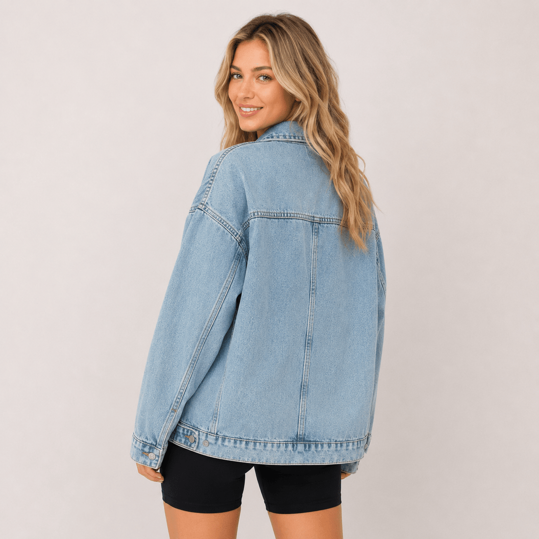 Retro Denim Tops Women's Lazy Style Small Loose Casual Tops - Edin London