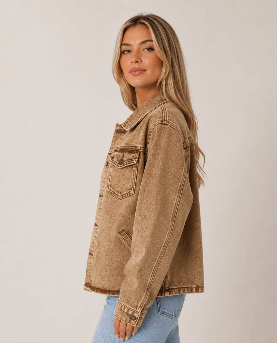Sophia | Women's Cuffed Tassel Denim Jacket - Edin London