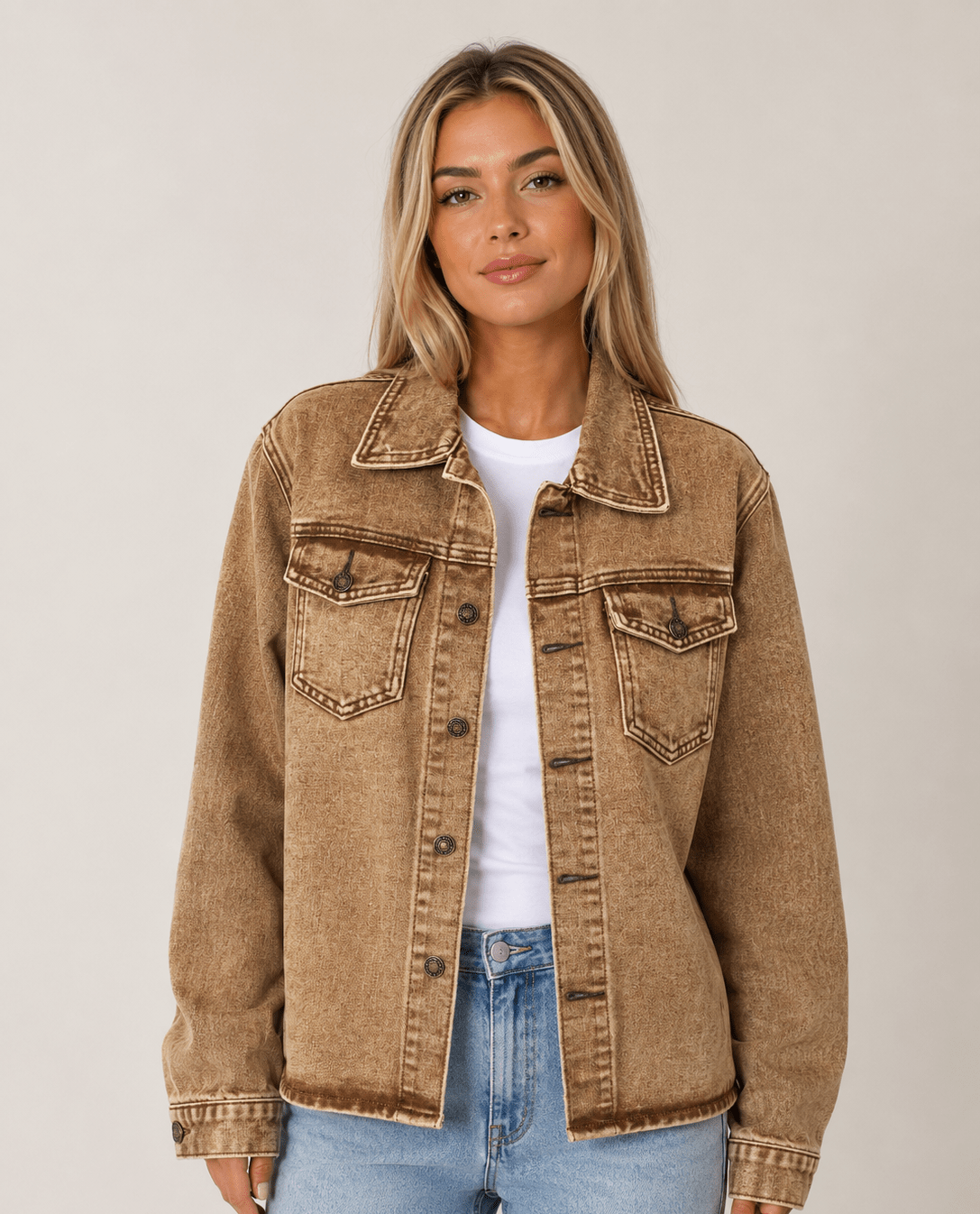 Sophia | Women's Cuffed Tassel Denim Jacket - Edin London