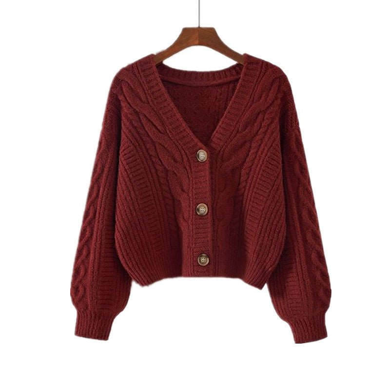 Sophie | Woman's V-neck loose-fitting cardigan sweater - Edin London