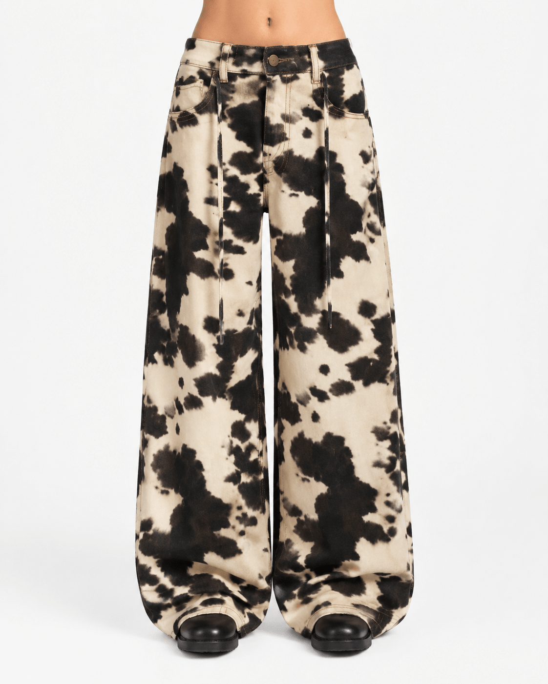 Vintage Printed Straight-Leg Jeans – High-Waist Relaxed Cotton Denim Casual Trousers - Edin London