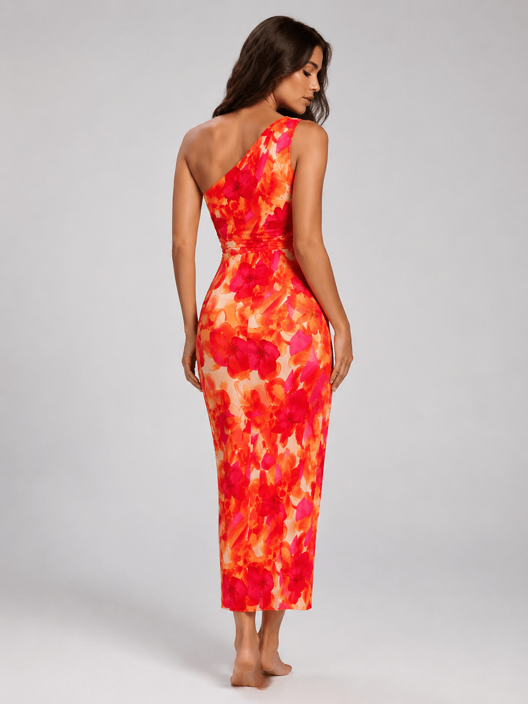 Womans' Printed Halter Backless Bodycon Maxi Dress - Edin London