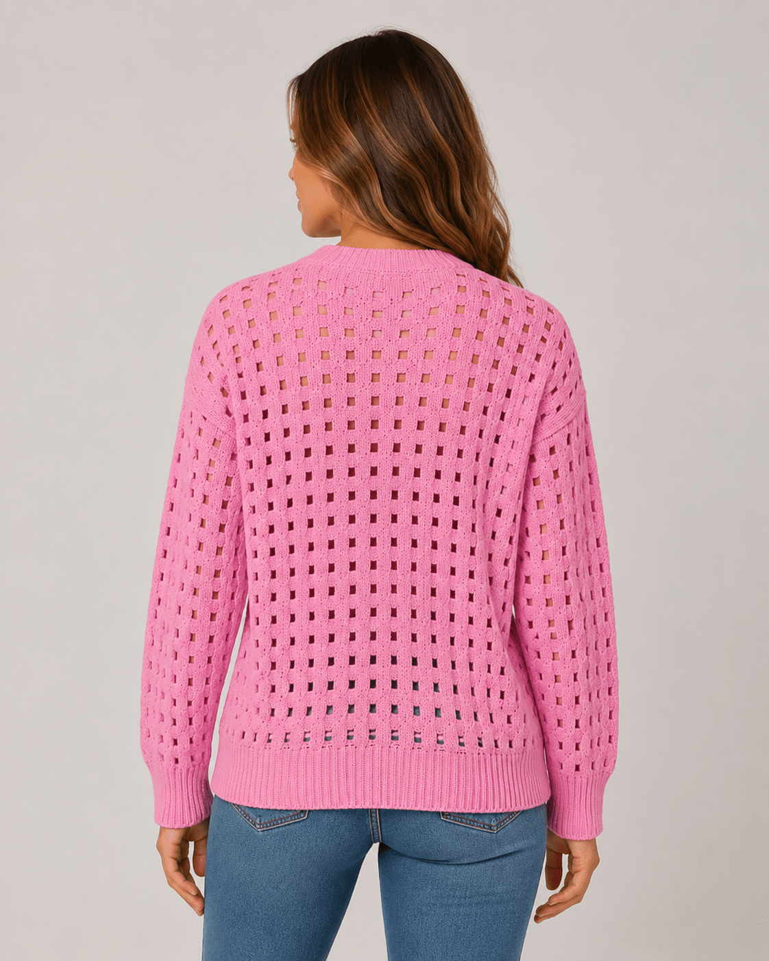 Woman's Stunning Hollow Knit Zip Cardigan - Edin London