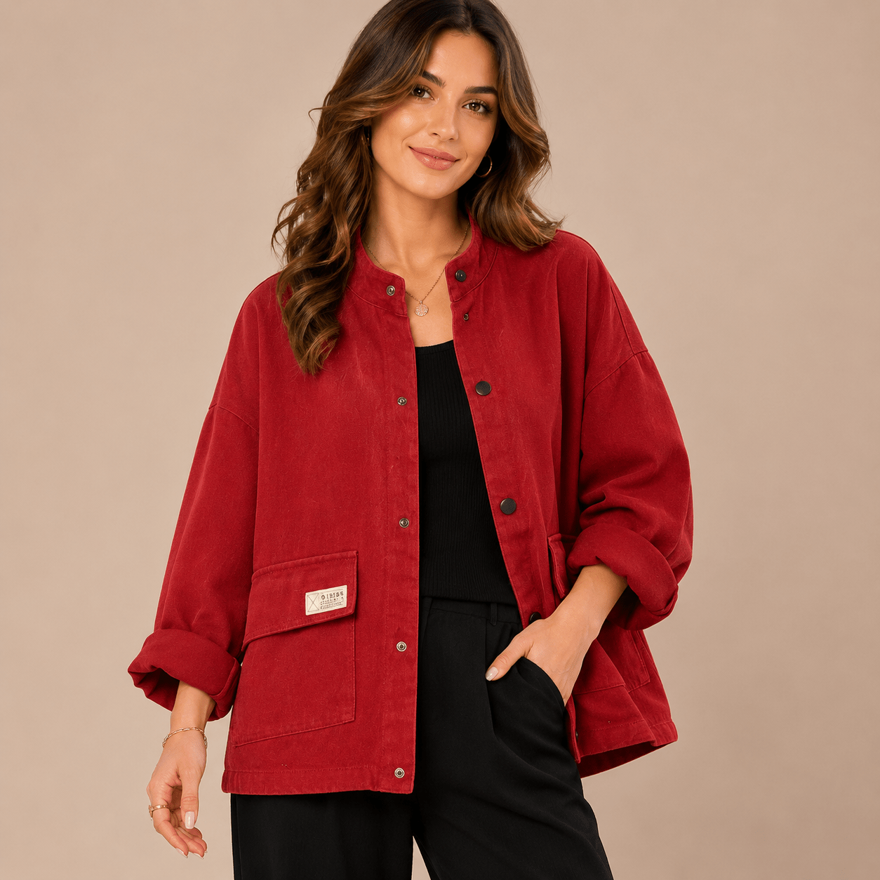Women Elegant Stand collar workwear jacket - Edin London