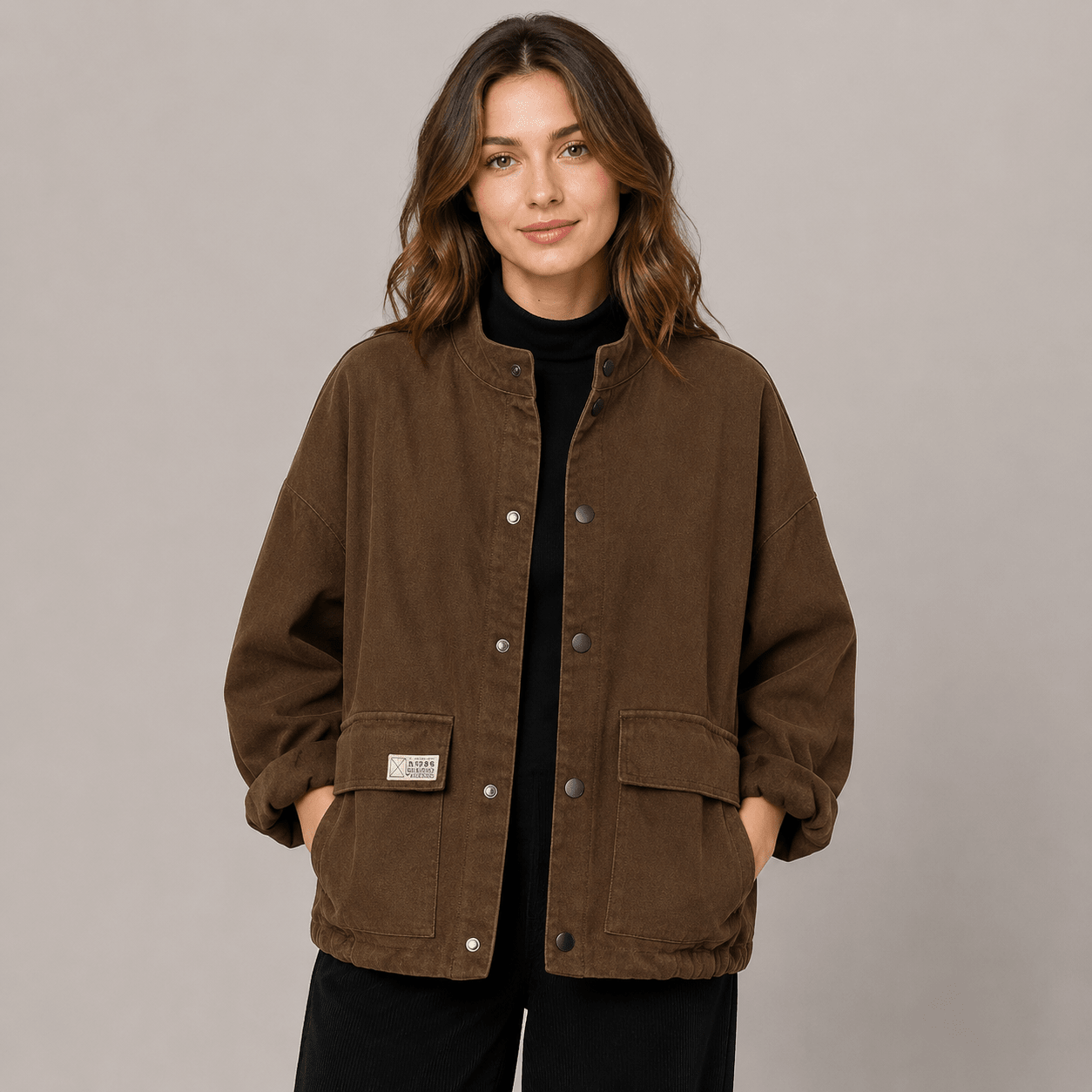 Women Elegant Stand collar workwear jacket - Edin London