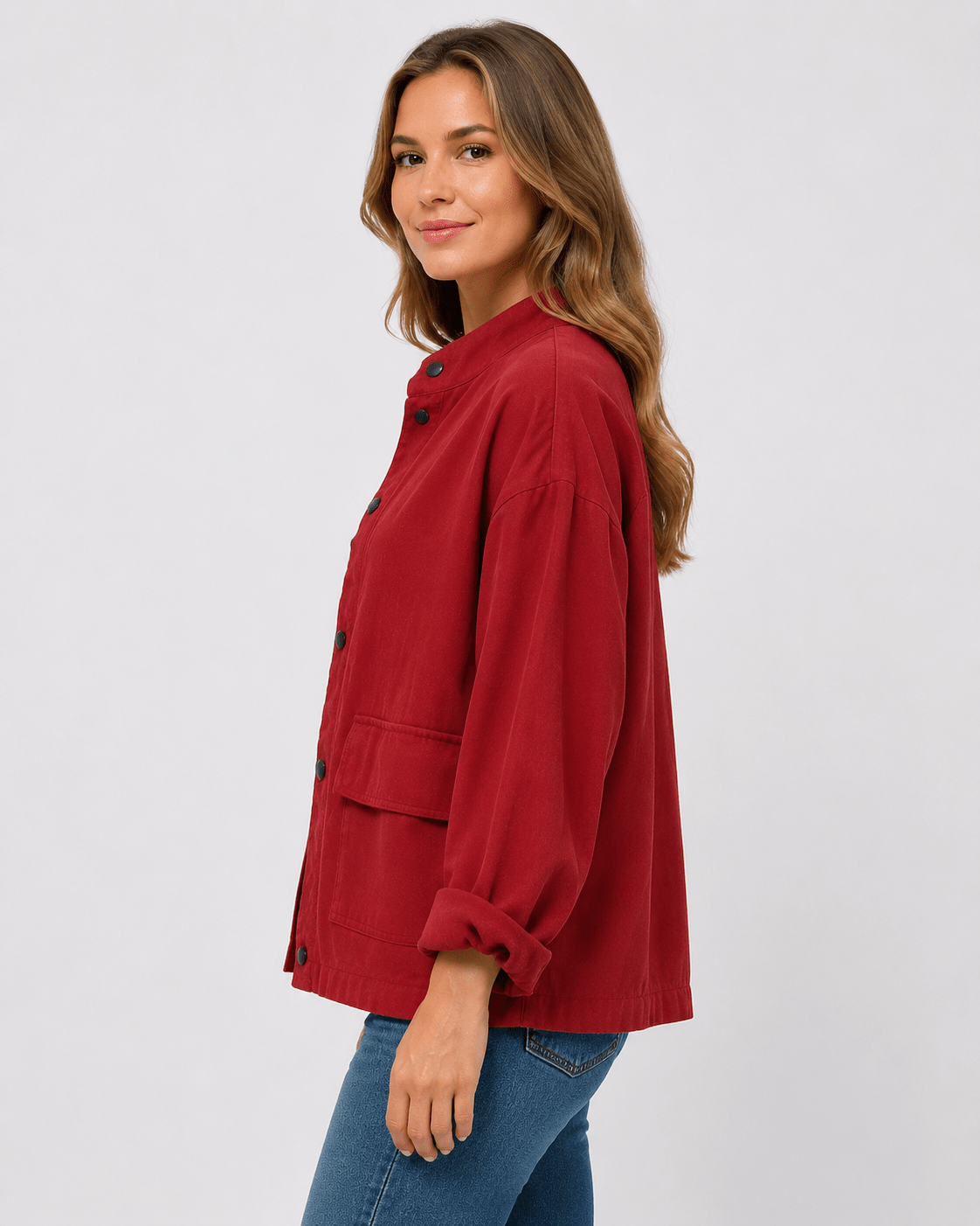 Women Elegant Stand collar workwear jacket - Edin London