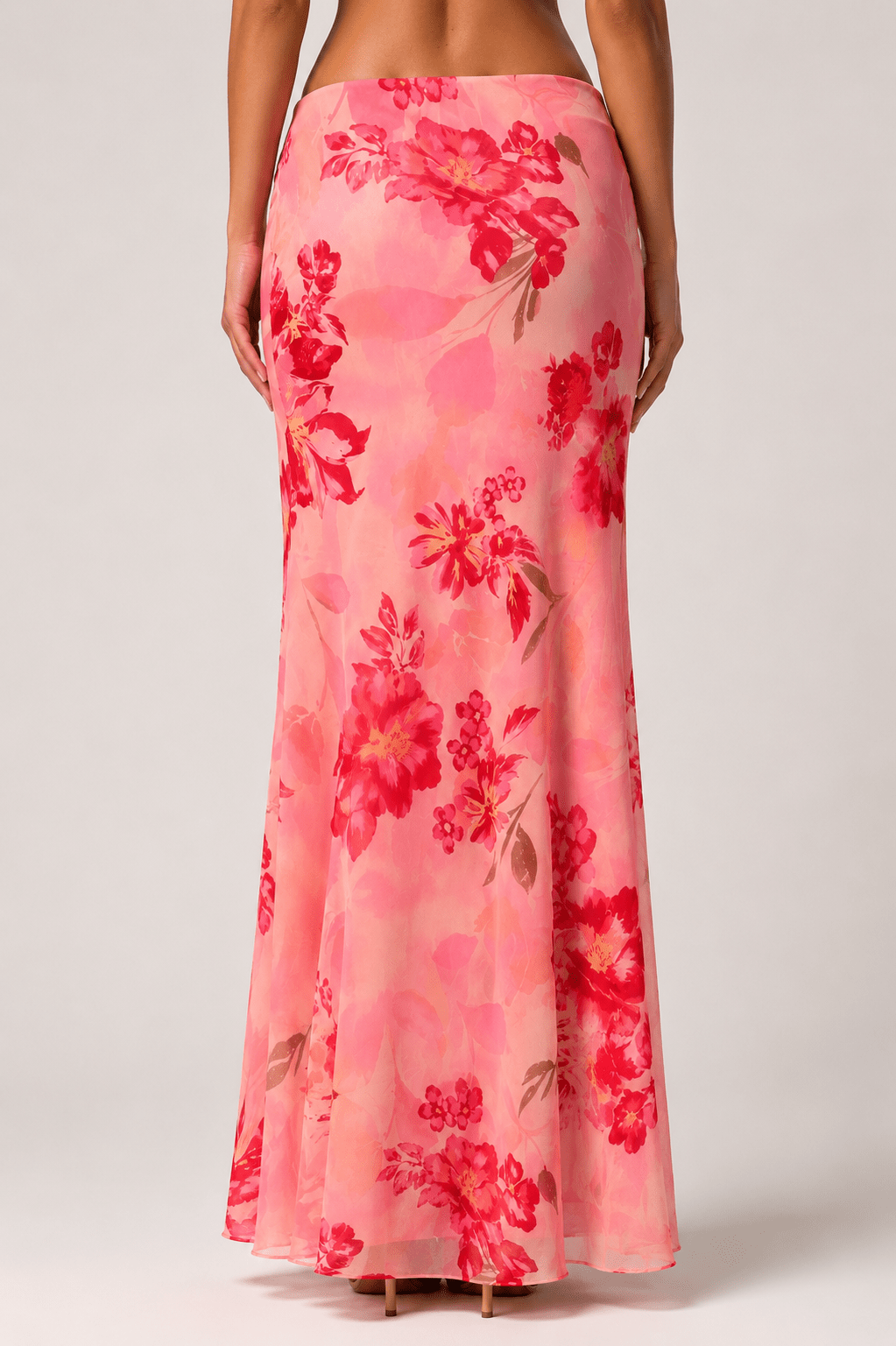 Women's Boho Floral Print Low Waist Maxi Skirt Holiday Beach Vacation Resort Wear - Edin London