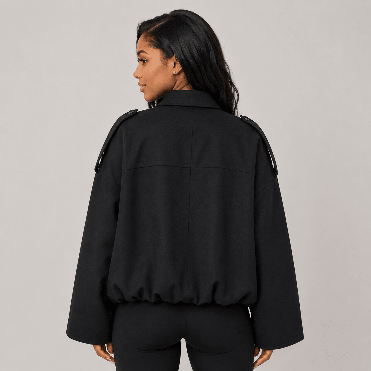 Womens casual suede texture lapel bomber jacket coat - Edin London