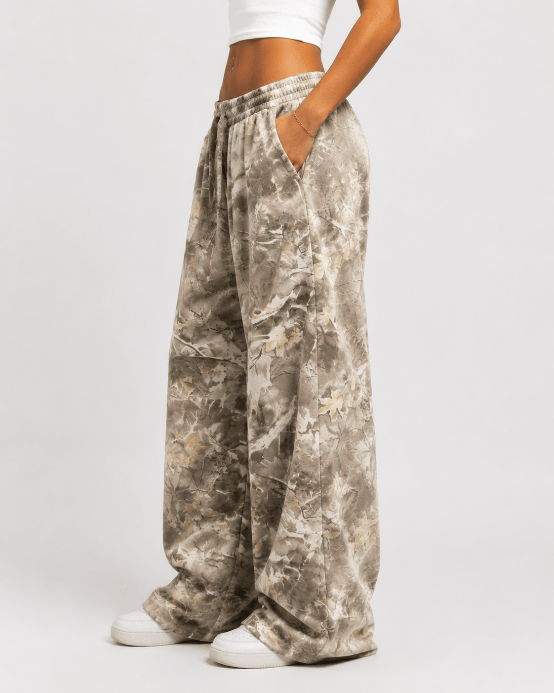 Women's Casual Wide Leg Sweatpants – Relaxed Fit Mid Waist Lounge Trousers - Edin London