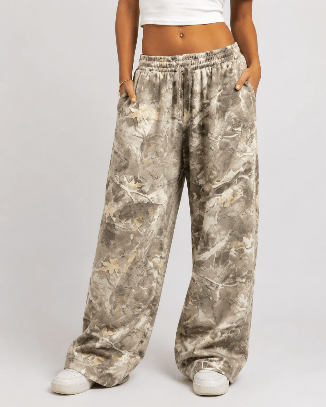 Women's Casual Wide Leg Sweatpants – Relaxed Fit Mid Waist Lounge Trousers - Edin London