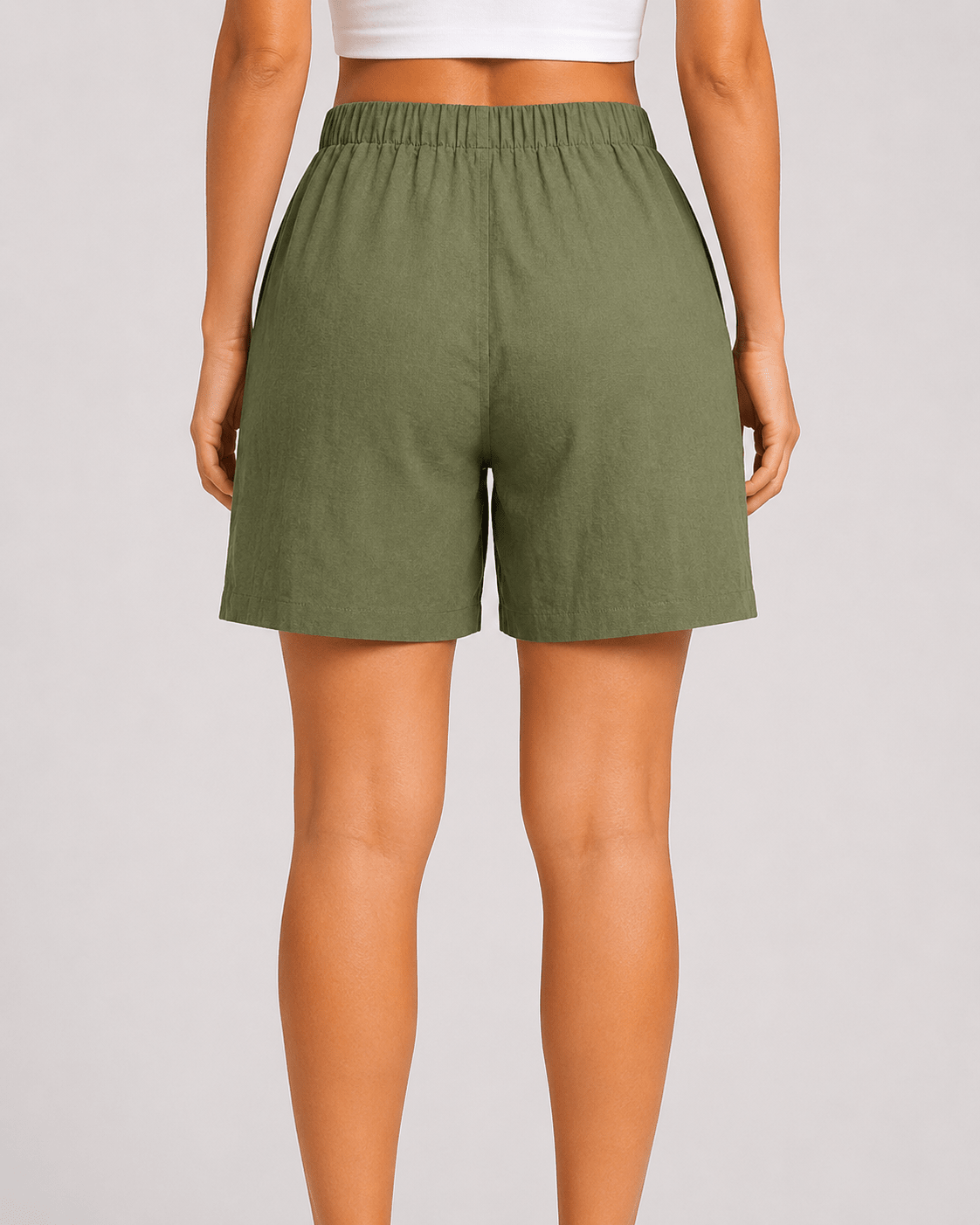 Women's Checkered Bermuda Shorts Knee Length Casual Loose Fit Shorts with Side Pockets - Edin London