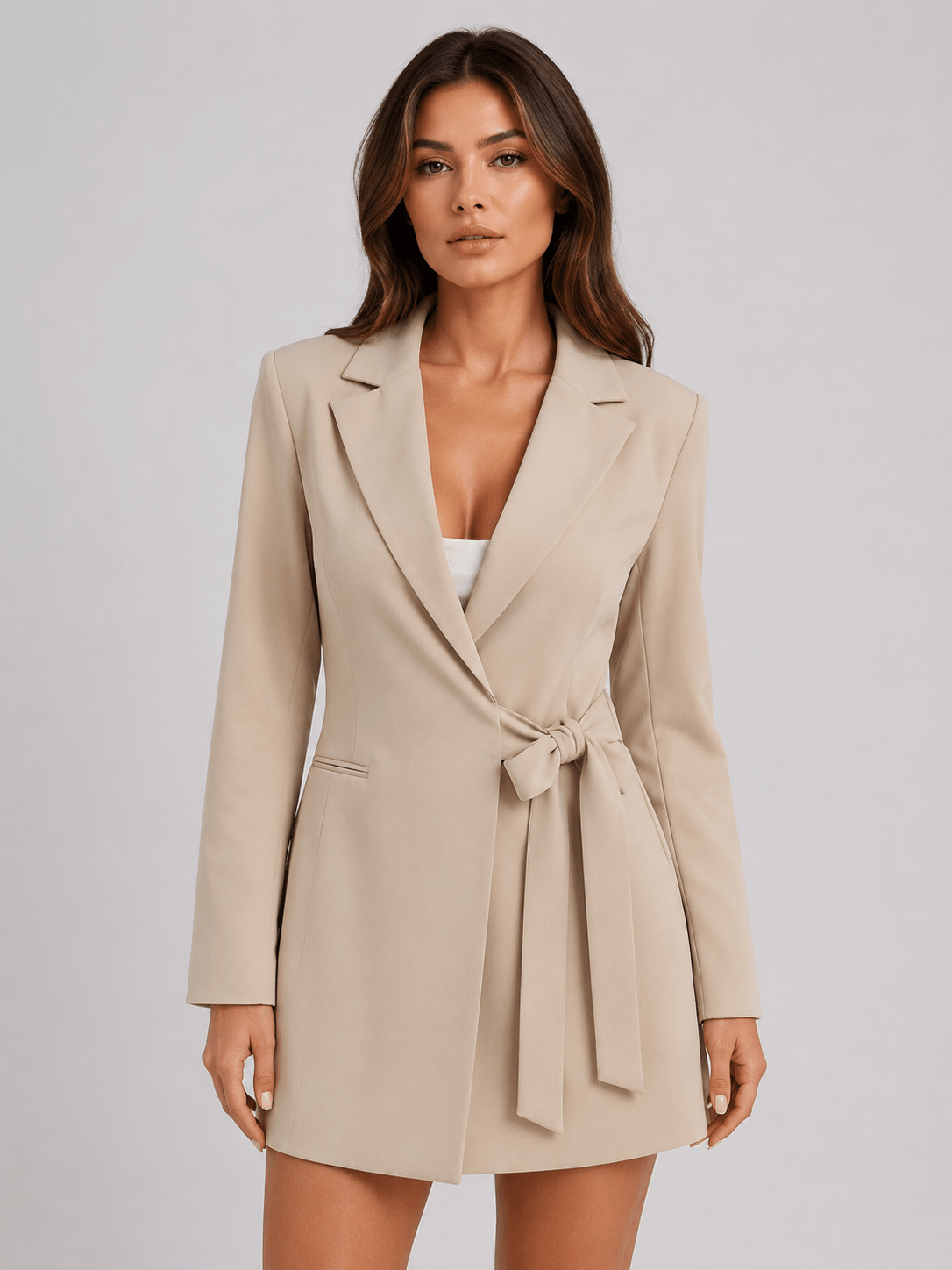 Women's Classic Solid Color Blazer Lightweight Long Sleeve Casual Office Jacket - Edin London