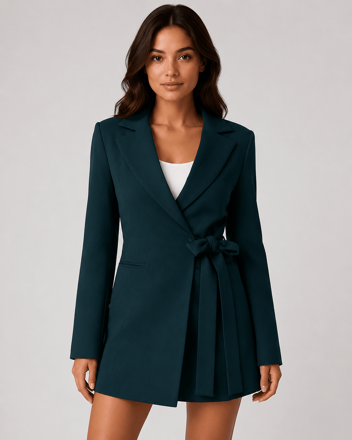 Women's Classic Solid Color Blazer Lightweight Long Sleeve Casual Office Jacket - Edin London
