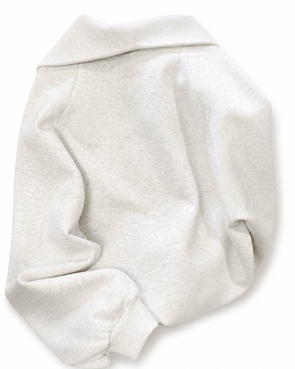 Women’s Cream White Quarter Zip High Collar Oversized Sweatshirt Everyday Travel - Edin London