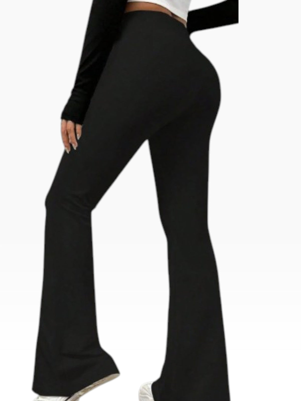 Women’s Dark Brown High-Waisted Flared Leggings Stretch Fit - Edin London