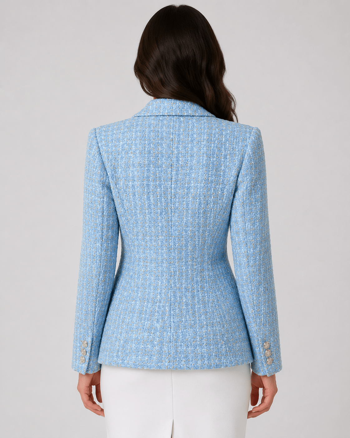 Women's Double Breasted Blazer Elegant Long Sleeve Office Suit Jacket - Edin London