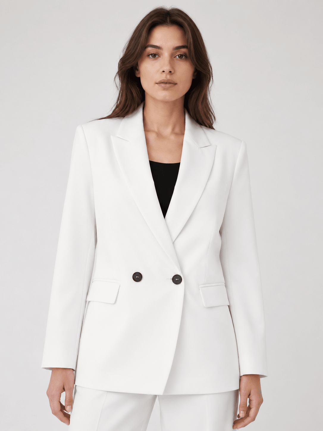 Women's Double Breasted Business Blazer Elegant Tailored Office & Casual Jacket - Edin London