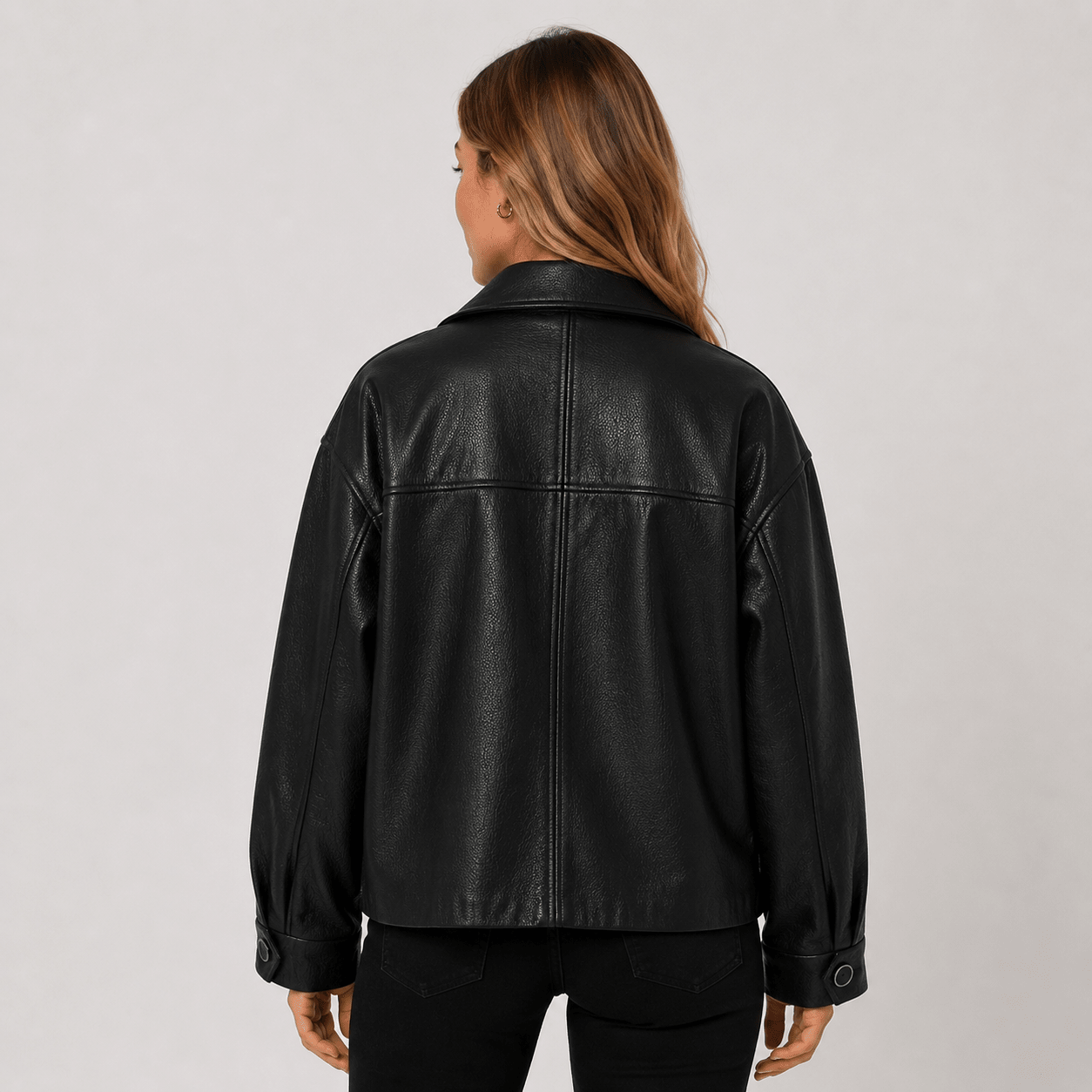 Women’s Double-Breasted PU leather Jacket - Edin London