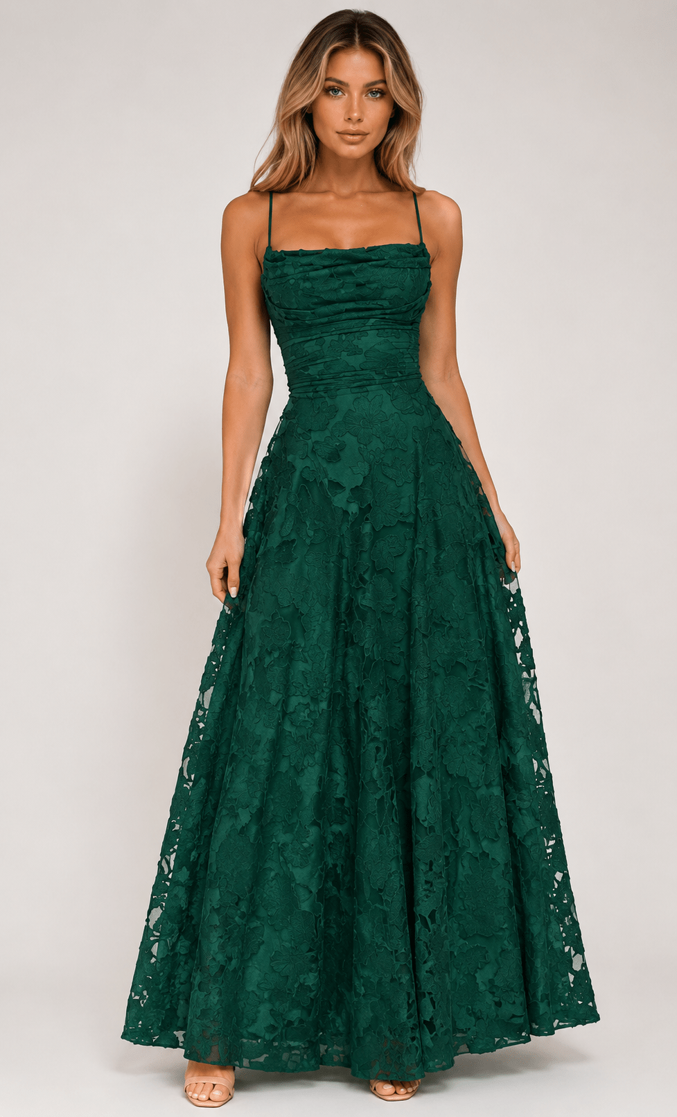 Women's Elegant Backless Maxi Dress Spaghetti Strap High Waist Evening & Prom Dress - Edin London