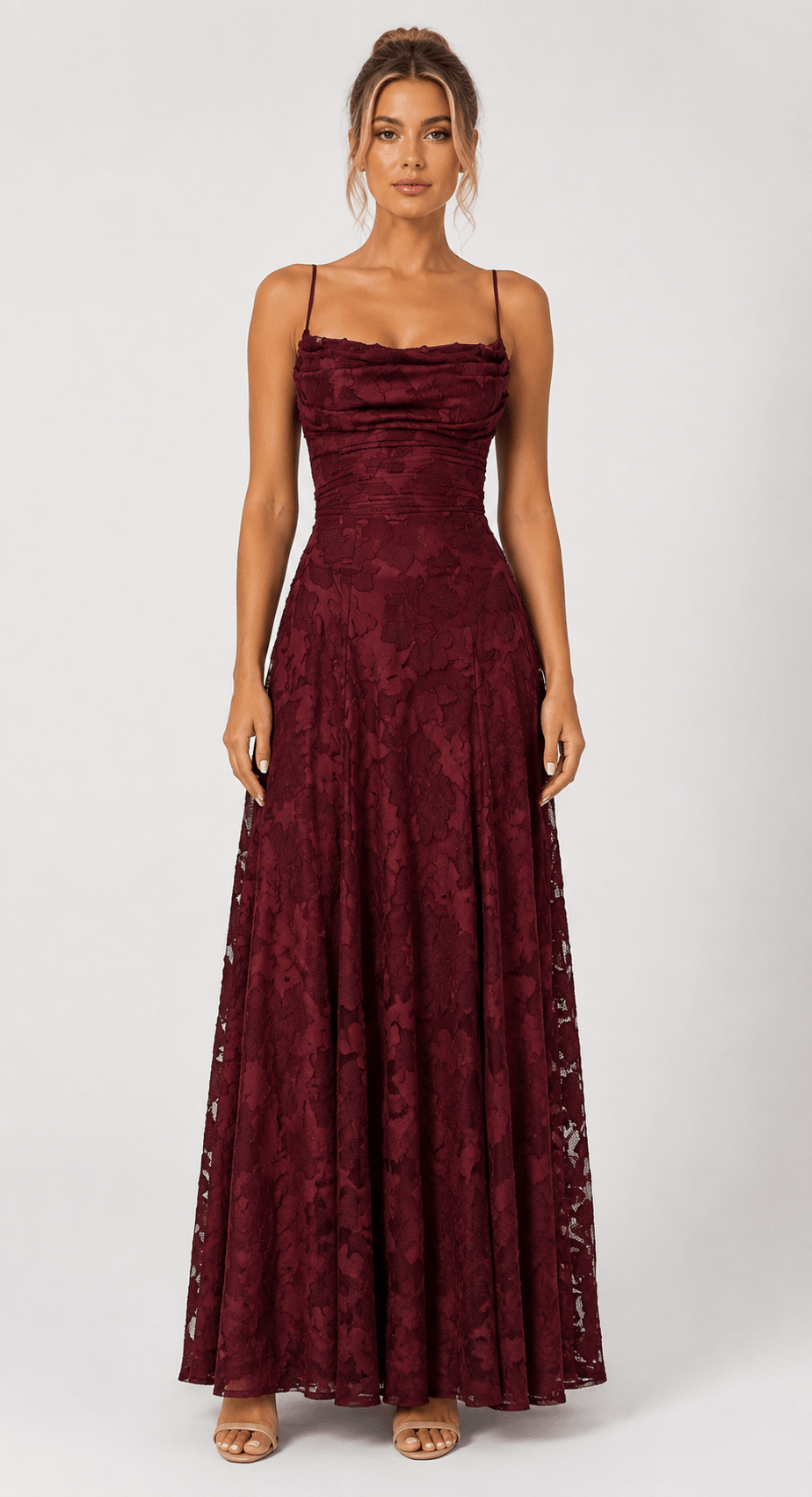 Women's Elegant Backless Maxi Dress Spaghetti Strap High Waist Evening & Prom Dress - Edin London