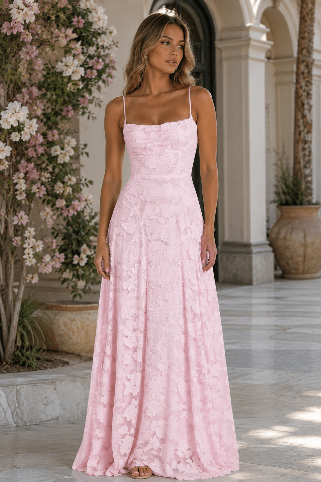 Women's Elegant Backless Maxi Dress Spaghetti Strap High Waist Evening & Prom Dress - Edin London