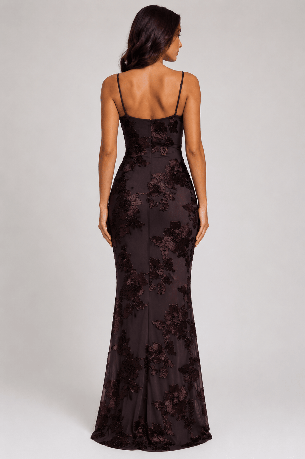 Women's Elegant Spaghetti Strap Maxi Dress Backless Fitted Wedding Guest, Prom & Evening Party Dress - Edin London