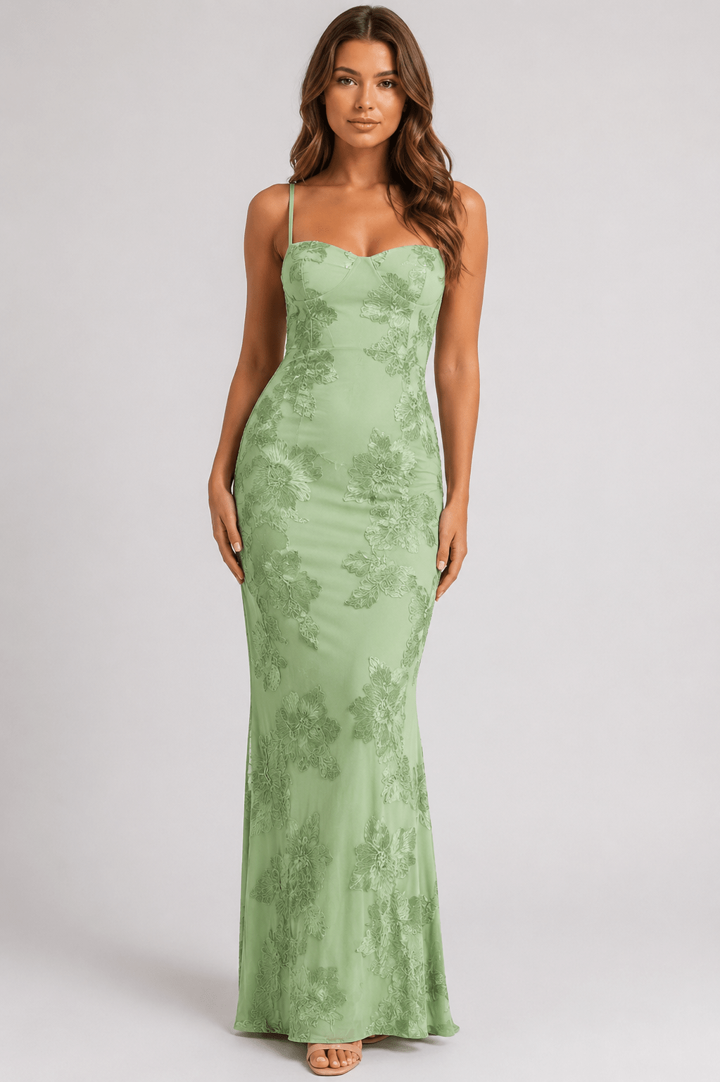 Women's Elegant Spaghetti Strap Maxi Dress Backless Fitted Wedding Guest, Prom & Evening Party Dress - Edin London