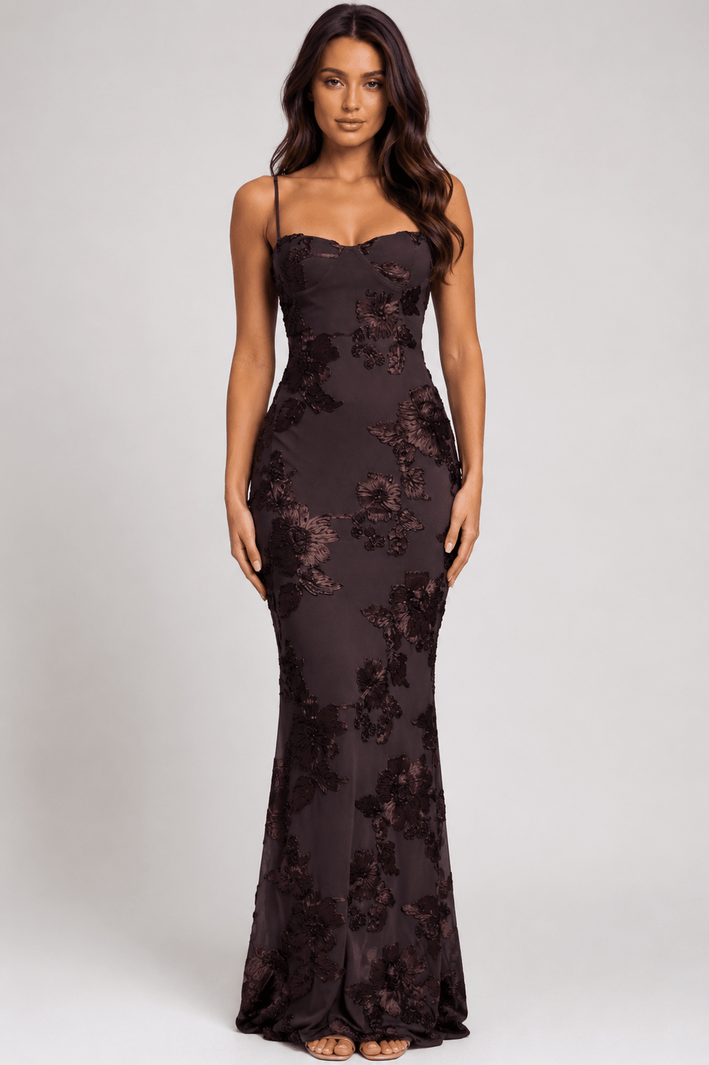 Women's Elegant Spaghetti Strap Maxi Dress Backless Fitted Wedding Guest, Prom & Evening Party Dress - Edin London