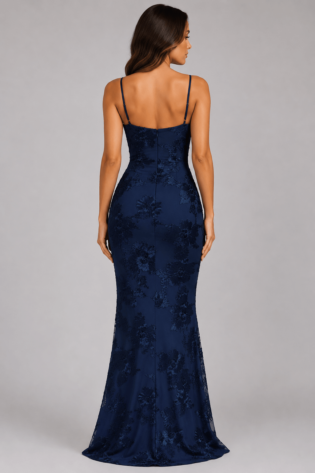 Women's Elegant Spaghetti Strap Maxi Dress Backless Fitted Wedding Guest, Prom & Evening Party Dress - Edin London