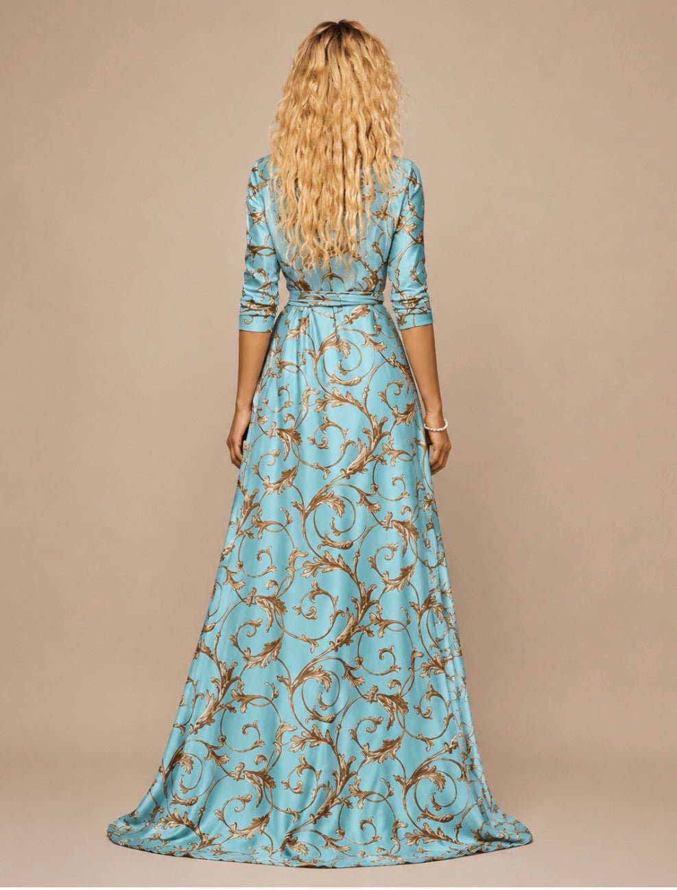 Women’s Floral Satin Wrap Maxi Dress - Edin London