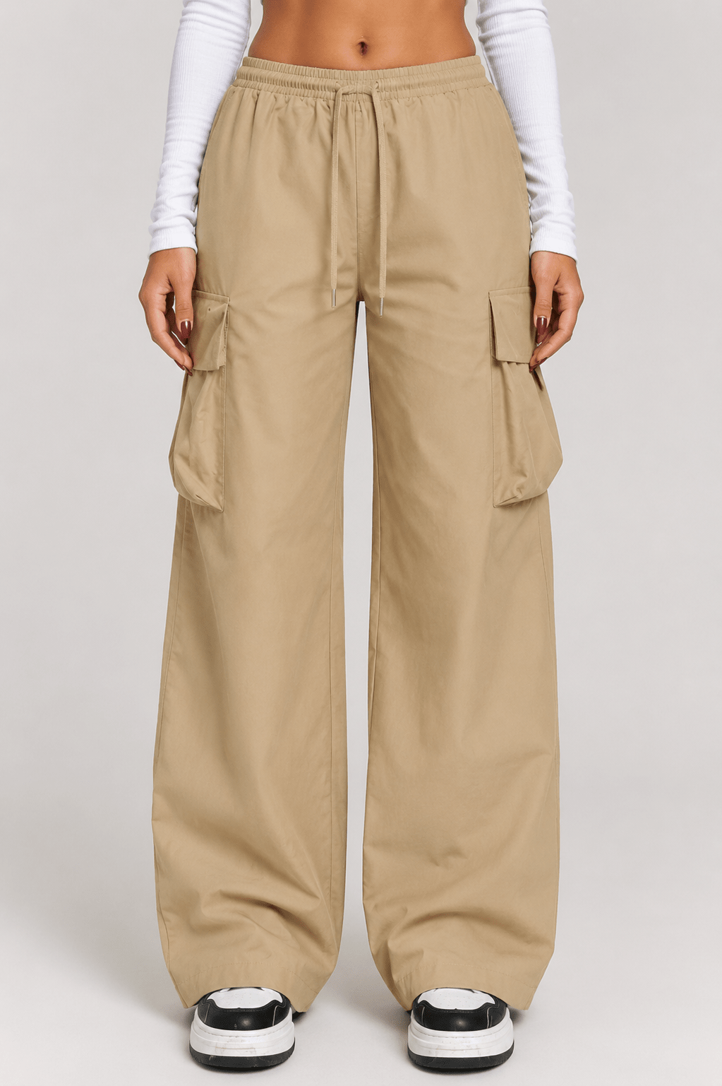 Women's High Waist Wide Leg Pants Casual Relaxed Fit Palazzo Trousers - Edin London