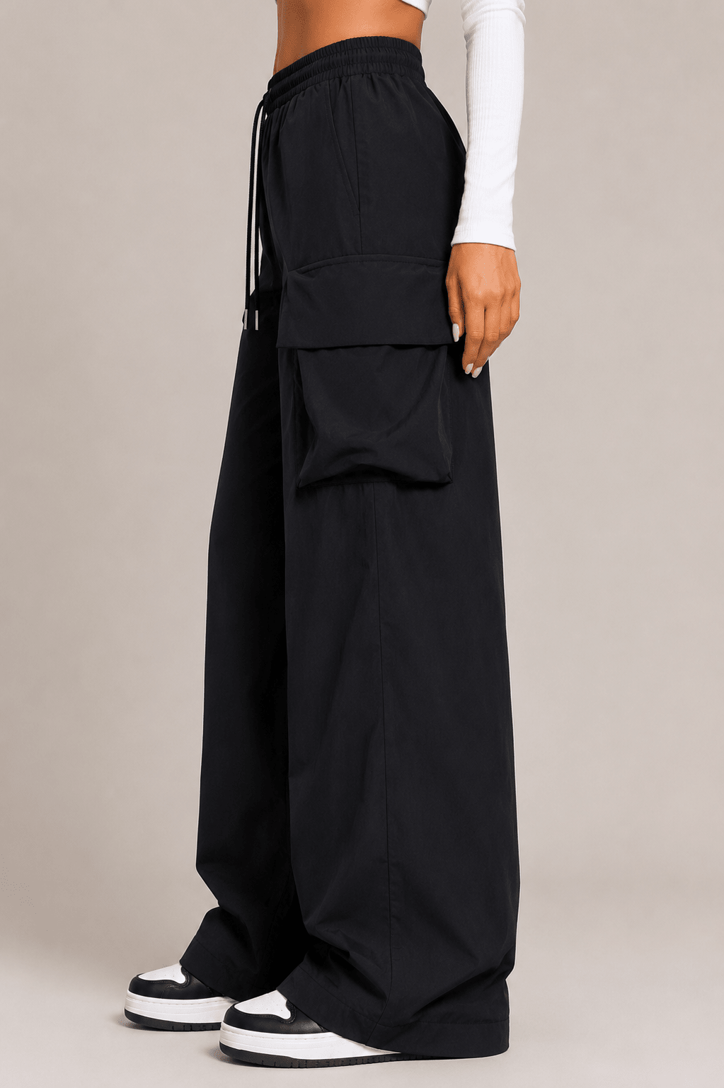 Women's High Waist Wide Leg Pants Casual Relaxed Fit Palazzo Trousers - Edin London