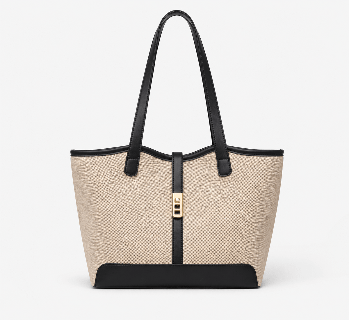 Women's Large Capacity Block Tote Bag Casual Zip-Top Shoulder Handbag for Work, Travel & Everyday Use - Edin London
