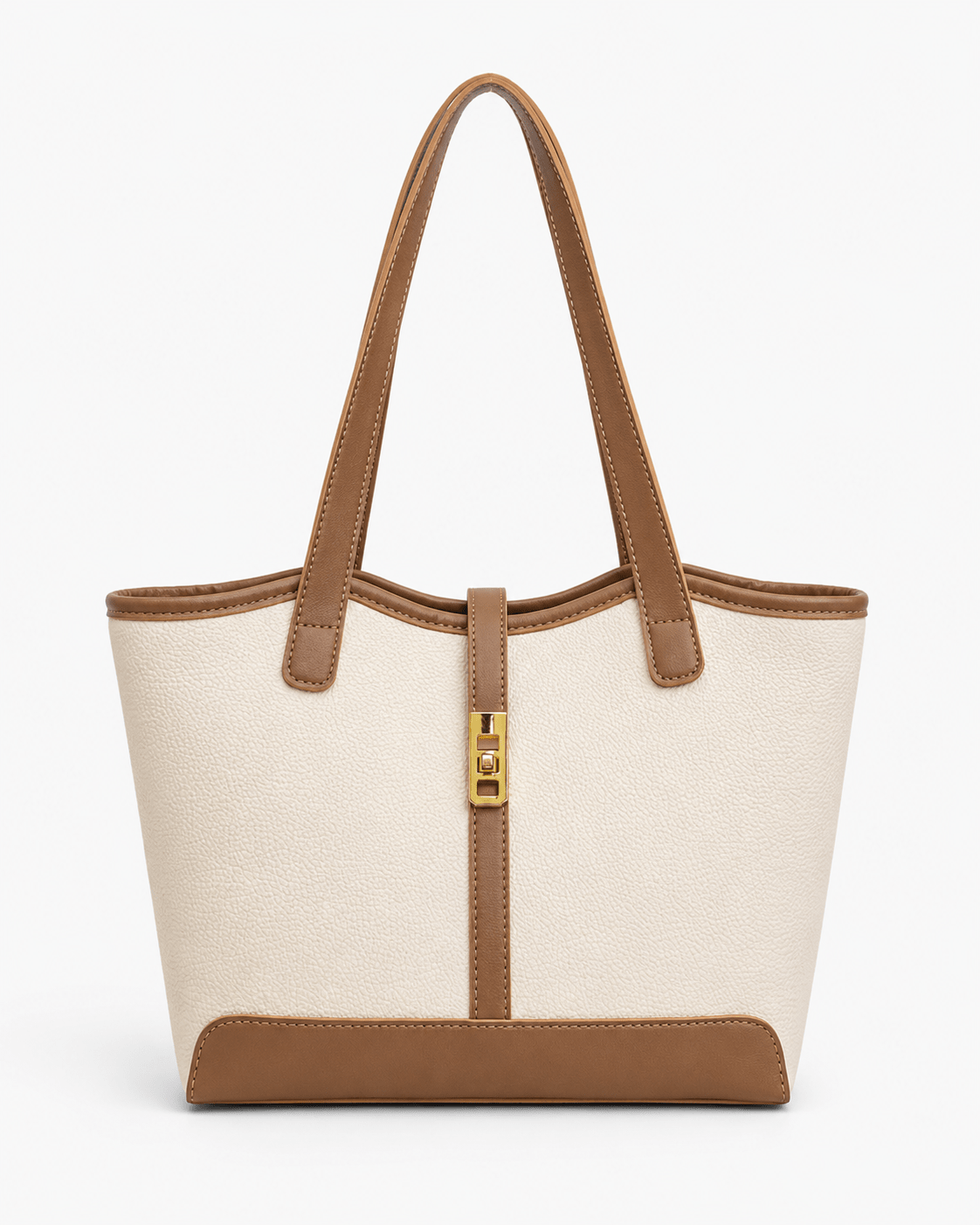 Women's Large Capacity Block Tote Bag Casual Zip-Top Shoulder Handbag for Work, Travel & Everyday Use - Edin London