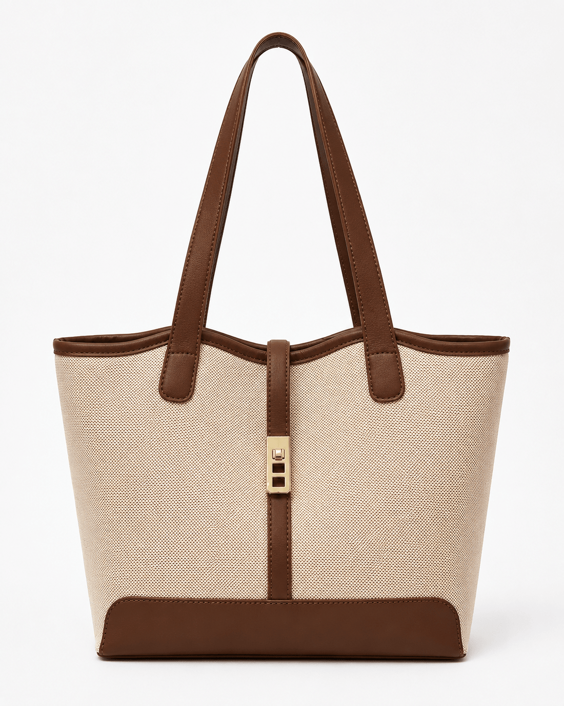 Women's Large Capacity Block Tote Bag Casual Zip-Top Shoulder Handbag for Work, Travel & Everyday Use - Edin London