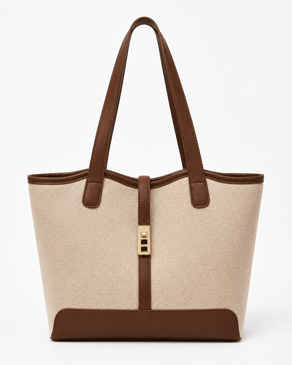 Women's Large Capacity Block Tote Bag Casual Zip-Top Shoulder Handbag for Work, Travel & Everyday Use - Edin London