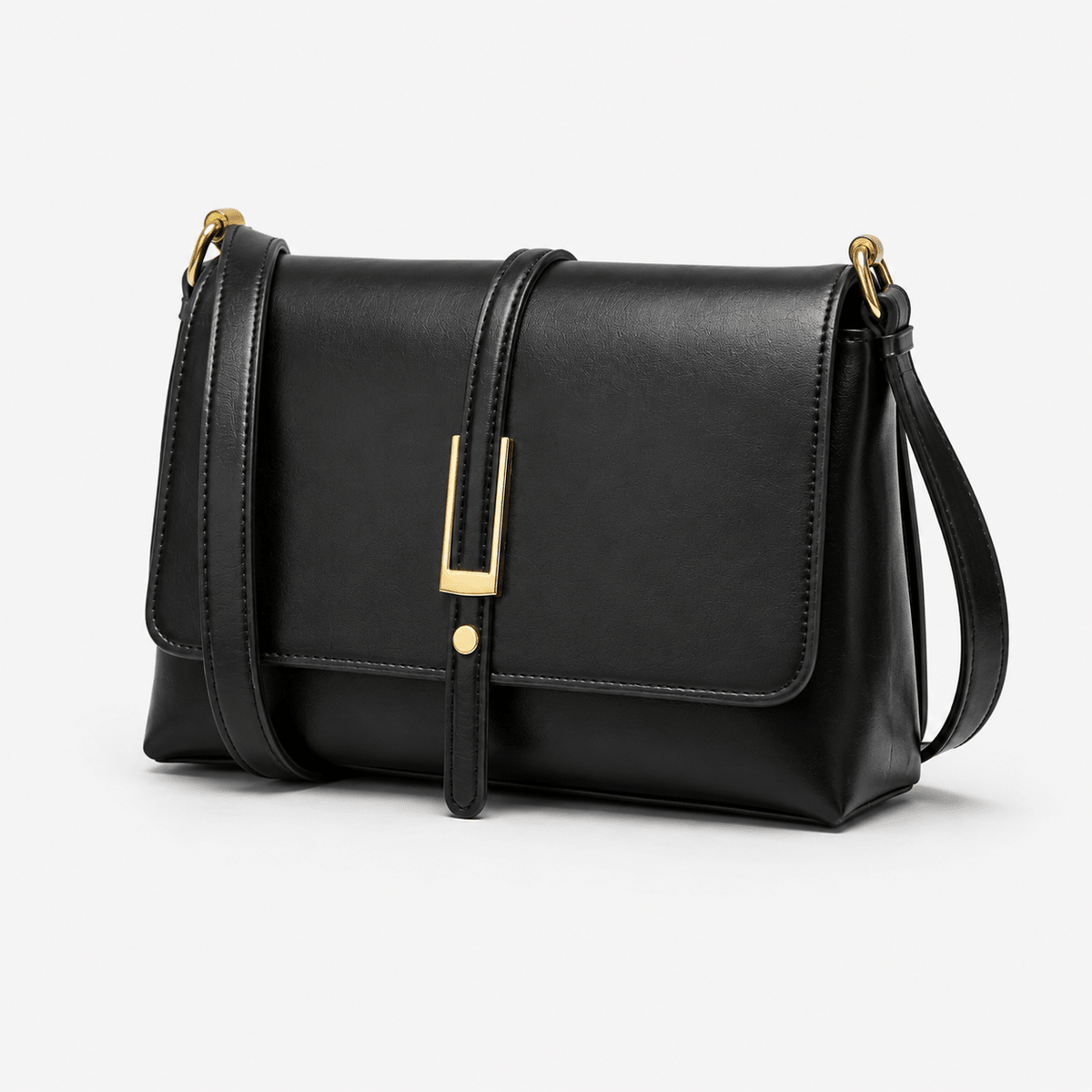 Women's Minimalist Square Flap Shoulder Bag Elegant PU Leather Crossbody Handbag for Work & Everyday Use - Edin London