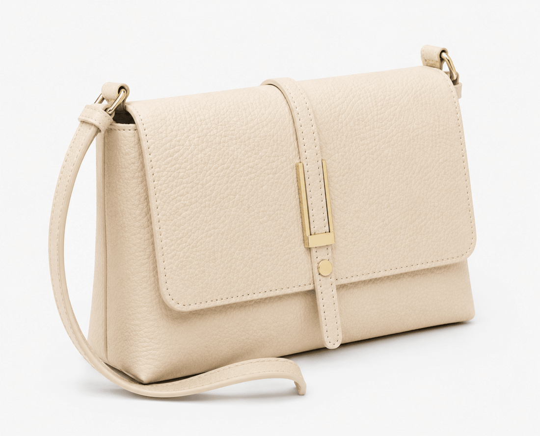 Women's Minimalist Square Flap Shoulder Bag Elegant PU Leather Crossbody Handbag for Work & Everyday Use - Edin London