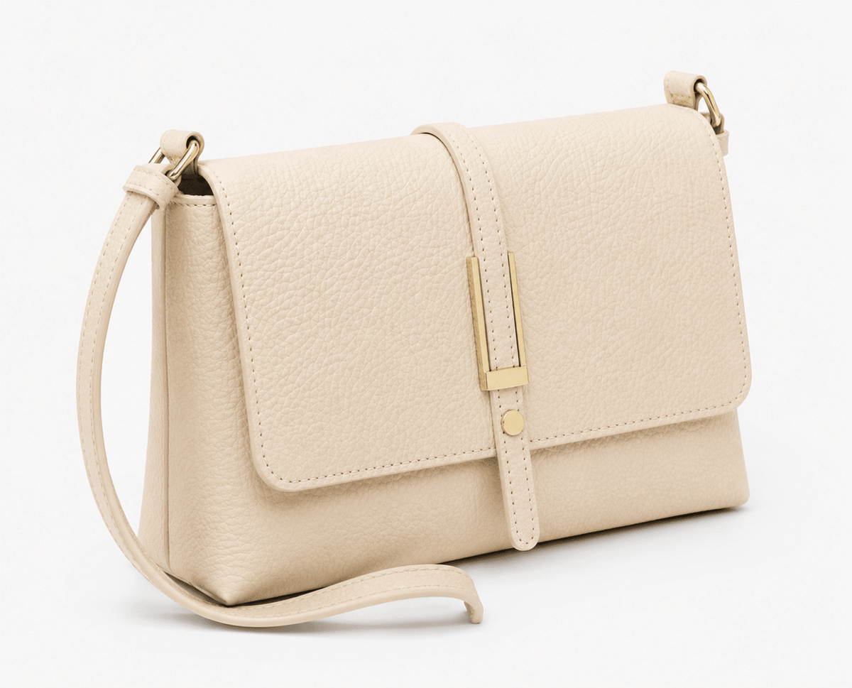 Women's Minimalist Square Flap Shoulder Bag Elegant PU Leather Crossbody Handbag for Work & Everyday Use - Edin London