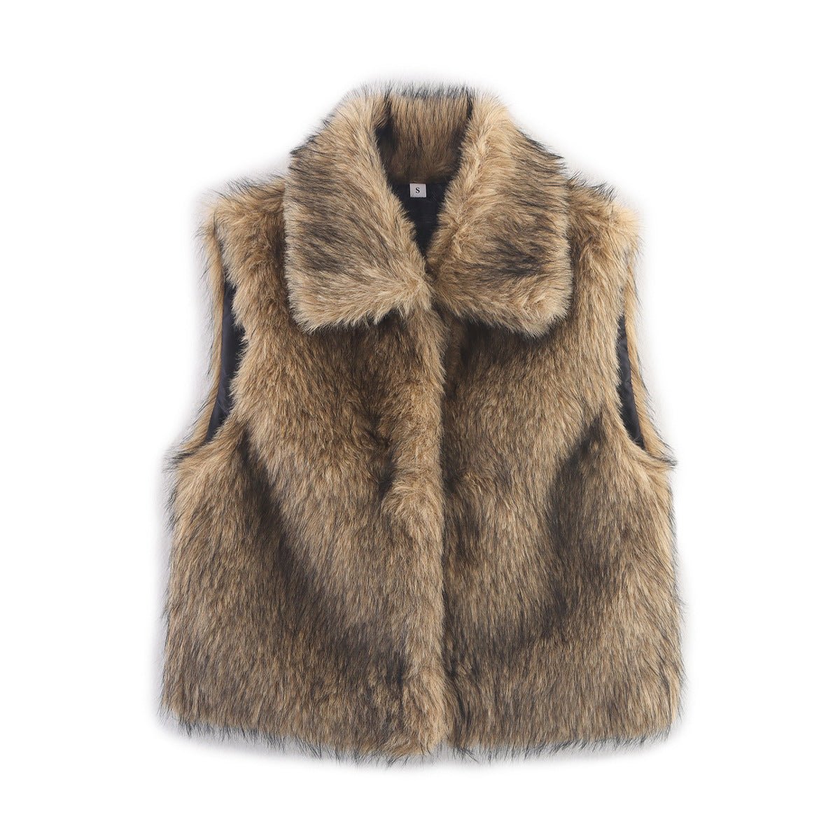 Women's New Casual Street Fashion Vest Faux Fur Top - Edin London