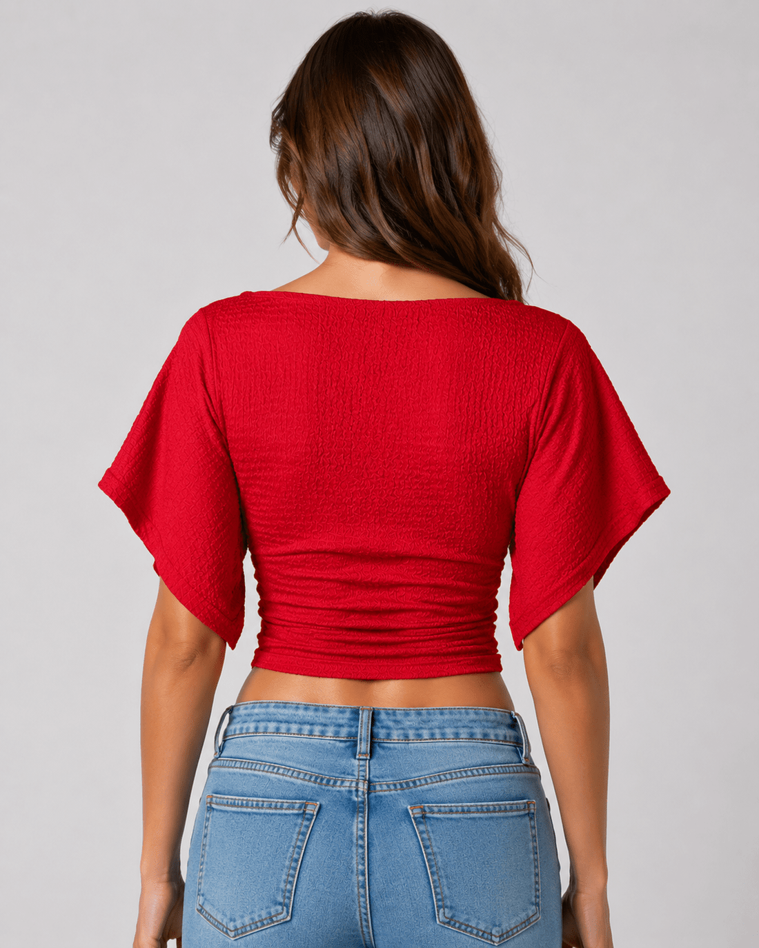 Women's One Shoulder Ruched Knit Top Stretchy knit Fabric Slim Fit Casual Summer T-Shirt - Edin London