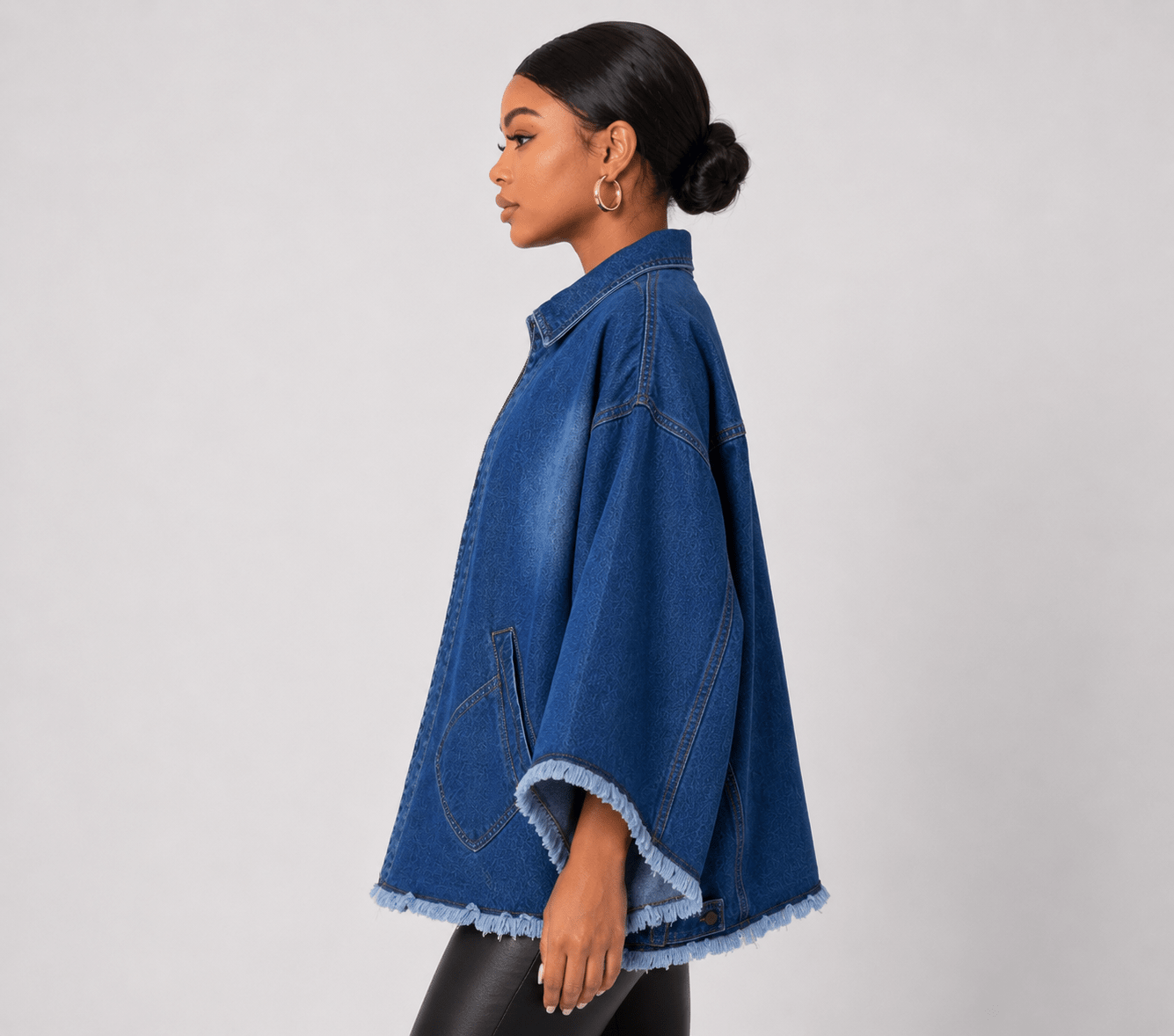 Women's Oversized Batwing Denim Jacket - Edin London
