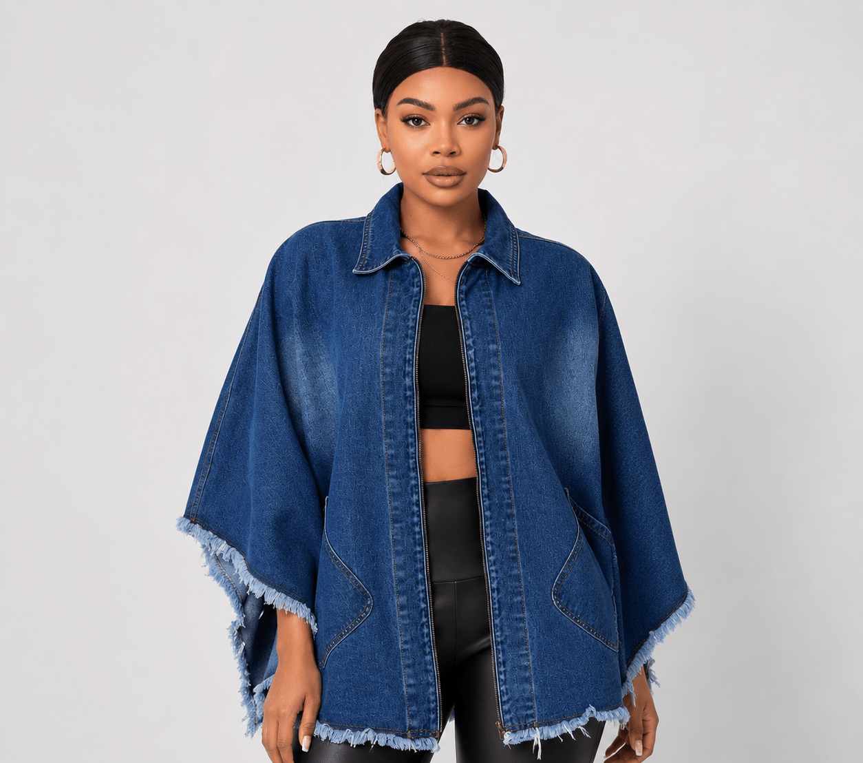 Women's Oversized Batwing Denim Jacket - Edin London