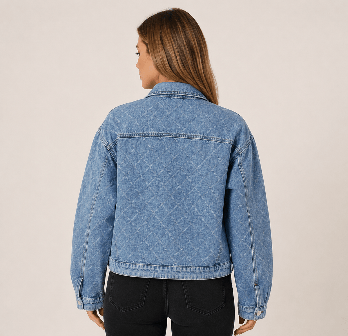 Women's Oversized Leopard Print Denim Jacket Casual Button Up Long Sleeve Shacket Coat - Edin London