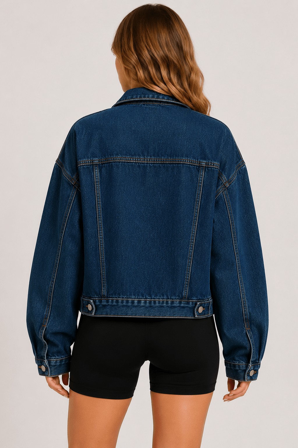 Women's Oversized Loose Fit Denim Jacket Casual Button Up Long Sleeve Denim Coat with Front Pockets - Edin London