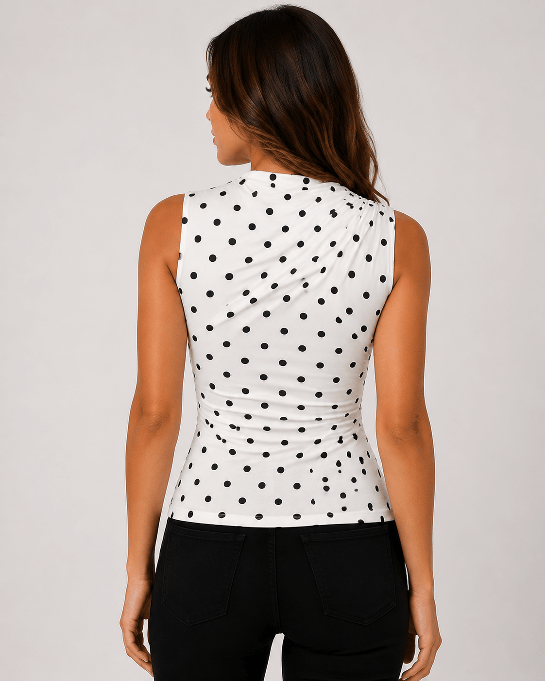 Women's Ruched Sleeveless Tank Top Casual Slim Fit Summer - Edin London
