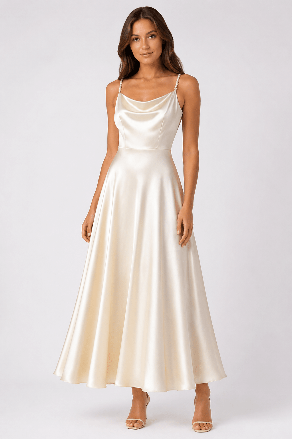 Women's Satin Slip Maxi Dress Elegant Sleeveless Party, Bridesmaid & Wedding Guest Dress - Edin London