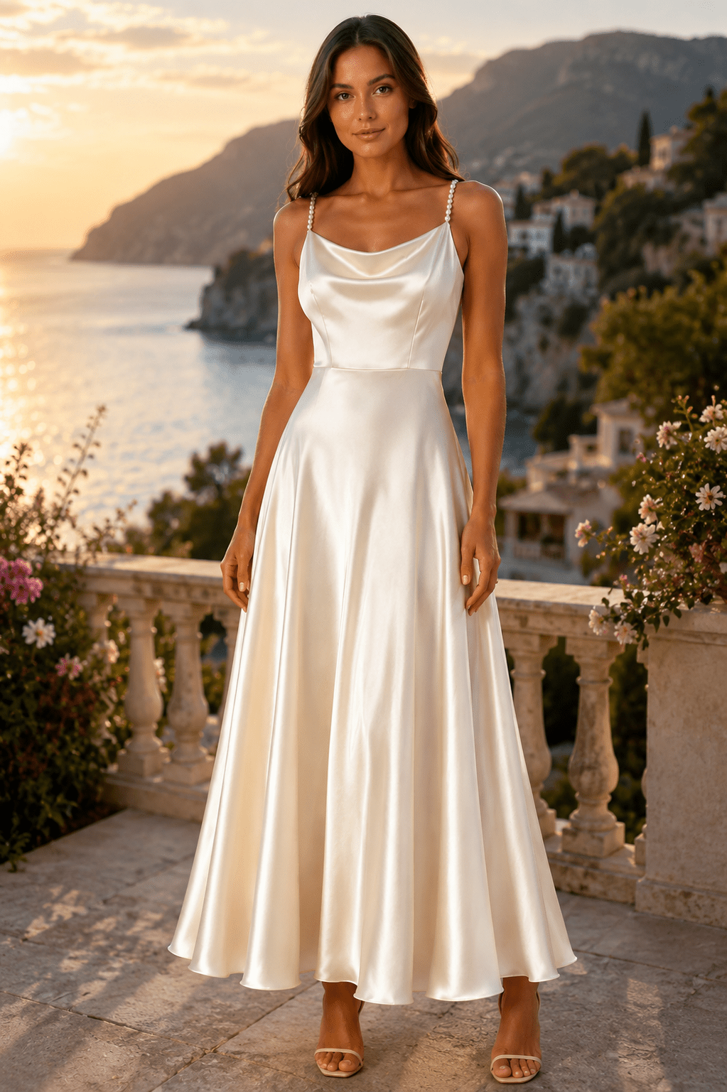 Women's Satin Slip Maxi Dress Elegant Sleeveless Party, Bridesmaid & Wedding Guest Dress - Edin London